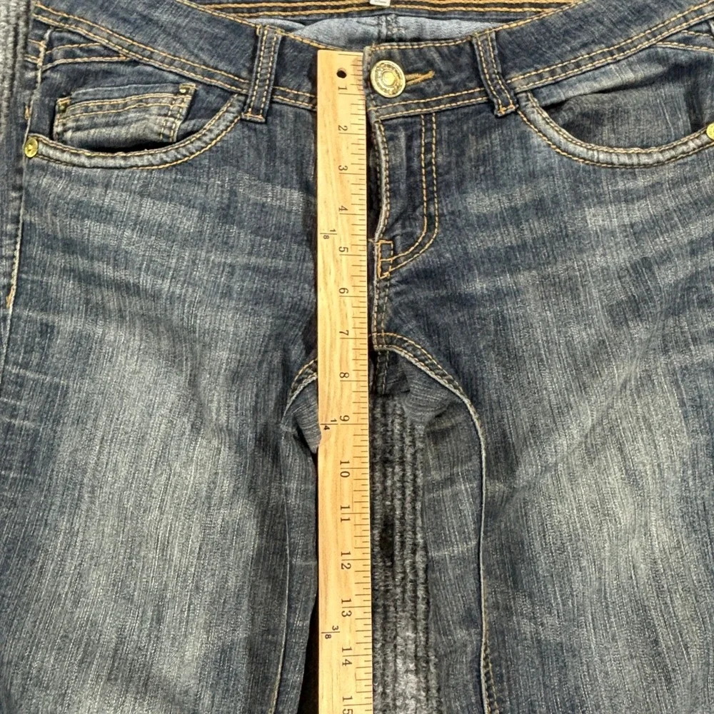 Jolt Skinny Jeans Women Size 5 Blue Dark Wash‎ Low Rise Embroidered Denim